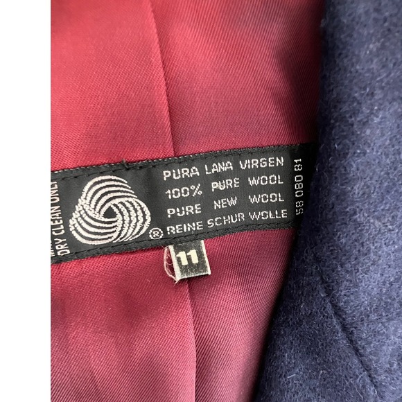 Haberdasher Navy Blue 100% Pure Wool Blazer Jacket Lined Sz 11 Schoolboy - Picture 3 of 9